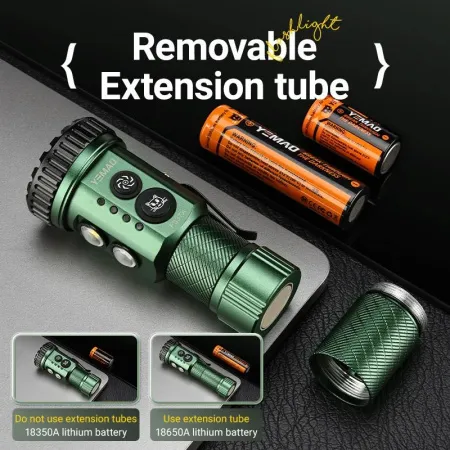 Ручной фонарь YEMAO YM-F337X, 3500LM, 8*XTE LED, красный, синий, зеленый и ультрафиолетовый,  TYPE-C