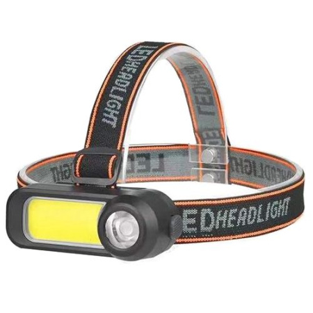 Налобный фонарь WH-1707, встроен. акум., LED+COB, MicroUSB