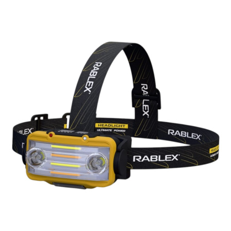 Налобный фонарь Rablex RB977, жёлтый+белый+красный, 3хT6+4хCOB, Sensor, аккум, Type-C