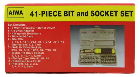 Набор интcрументов отвёртка + биты + головки / AIWA малый