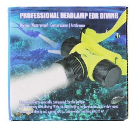 Налобный фонарь подводный 6800-XPE, ЗУ 220V, 1x18650, 3xAAA