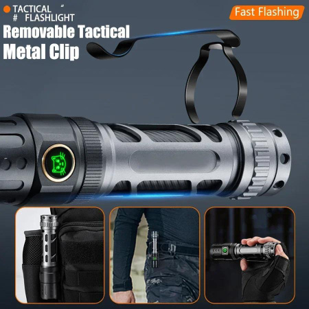 Ручной фонарь YEMAO YM-А6, 2200LM, P80 LED, Zoom, 1x18650 аккум, TYPE-C 