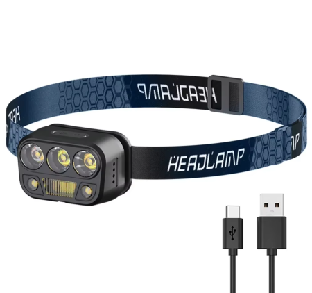 Налобный фонарь PL-183, YD-06, холодный, теплый, красный свет, ЗУ Type-C, сенсор