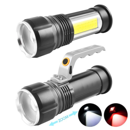 Ручной фонарь Police S912-XPE+COB, Белый, Красный, 2x18650, zoom, ЗУ 220V, 12V Ручной фонарь Police S912-XPE+COB, Белый, Красный, 2x18650, zoom, ЗУ 220V, 12V