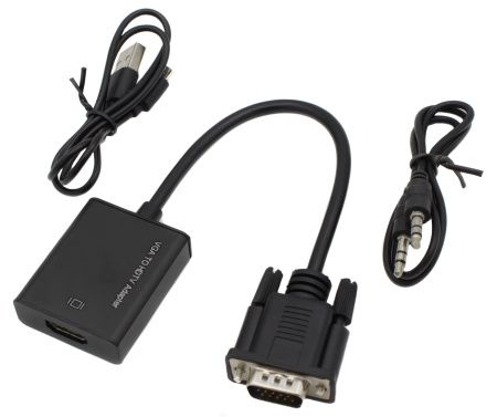 Адаптер VGA на HDMI + AUX 1980 Адаптер VGA на HDMI + AUX 1980