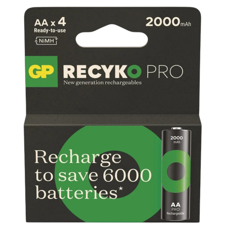 Аккумулятор GP Recyko Pro 2000mAh Eco, Ni-MH AA, 1.2V, 2.4A, LSD70-5, Box 4шт.