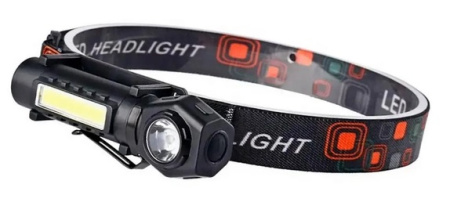 Налобный фонарь KX-212-XPE, 5SMD, Li-Ion аккум., Waterproof, ЗУ microUSB