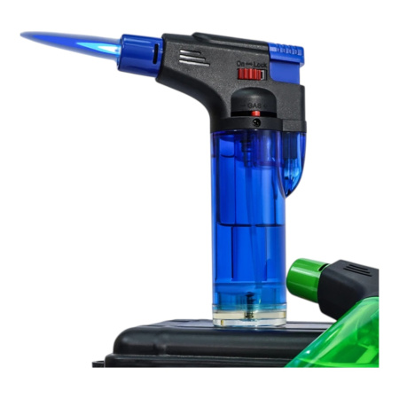 Горелка газовая карманная / Турбо зажигалка / Lighter прозрачная (карамелька-2) оптом