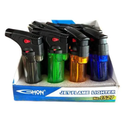 Горелка газовая 1527A карманная прозрачная БЕЗ ГАЗА оптом