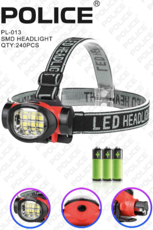 Налобный фонарь WD176, PL-013, 3R3xAAA, Диодная лента