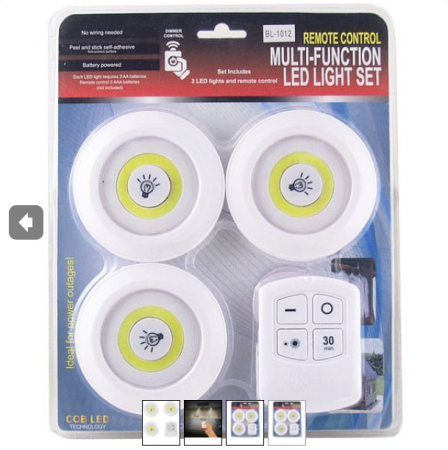 Фонарь для кемпинга BL-1012, LED, пульт, три лампы, два режима яркости, 7477, 4926