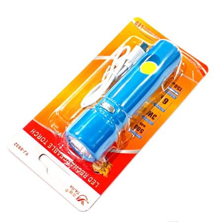 Ручной фонарь Yajia YJ-8932, Аккумулятор, MicroUSB, 1LED+COB, боковая подсветка