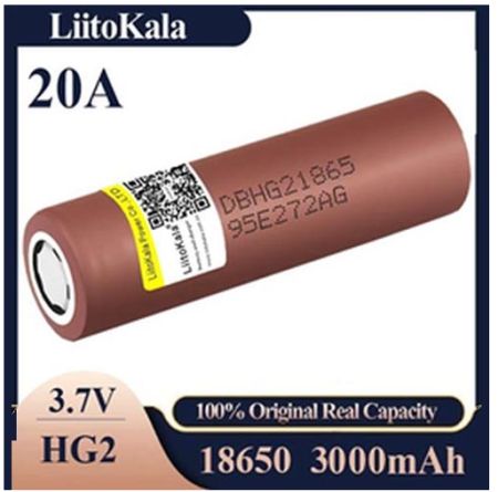 Аккумулятор высокотоковый 18650, LiitoKala HG2, 3000mah, без носика
