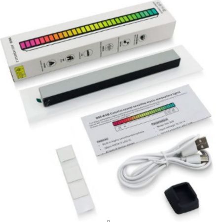 Светодиодный эквалайзер D08 - RGB, активируемый музыкой, 32-битный VU