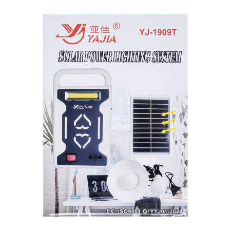 Фонарь для кемпига Yajia YJ-1909T, Power Bank, Солнечная панель, Led лампочки, microUSB