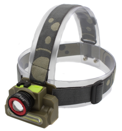 Налобный фонарь PL-118, Акк., T5+Cob, ЗУ MicroUSB, 8808