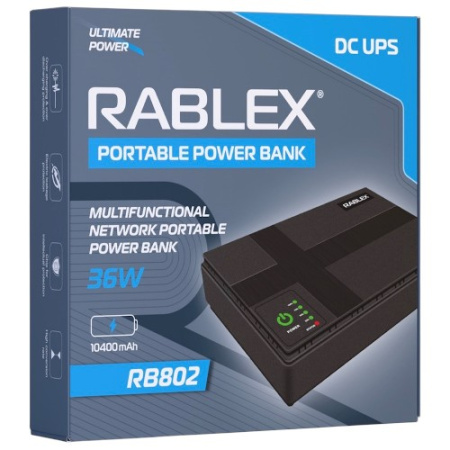 Бесперебойник Rablex RB 802 36W Happy Home UPS для роутера WI-Fi 5/9/12 В 10400 мА/час