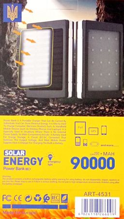 Повербанк UKC Solar 90000mah (реал. 4800) / 4531 Повербанк UKC Solar 90000mah (реал. 4800) / 4531