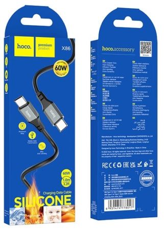 Кабель PD HOCO X86, TYPE-C + TYPE-C 60W Кабель PD HOCO X86, TYPE-C + TYPE-C 60W