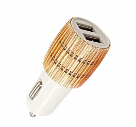 Автомобильное зарядное устройство USB x 2 "Ребристая" 1A/2.1A
