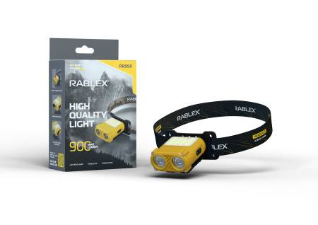 Налобный фонарь Rablex RB950, красный+белый свет, 2хXPL+16хCOB+1хRED COB, аккум, Type-C