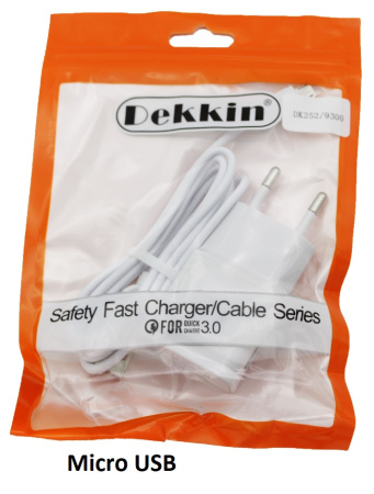Сетевое зарядное устройство Dekkin DK-677 Orange MicroUSB DC5V-2.1 A / USB x 1