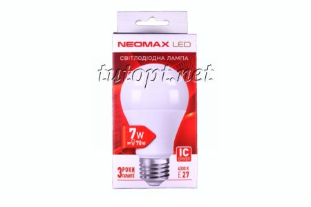 Светодиодная LED лампочка neomax 7W NX7L E27 4000K