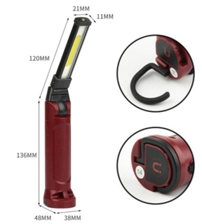 Фонарь для кемпинга WORKLIGHT-71-XPE+COB, Белый, Красный, Li-Ion, поворот180º+180º