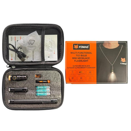 Ручной фонарь YEMAO YM-M10, 800LM, 1x10180+1*10440 аккум, TYPE-C