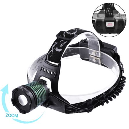 Налобный фонарь Police 2188-2XPE, Белый,Красный, ЗУ microUSB, Zoom