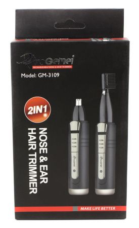Триммер ProGemei GM-3109 с насадками для носа и бровей 2в1 черный