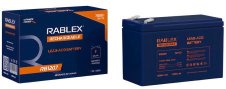Аккумуляторная батарея Rablex 12V 7Ah (RB1207), свинцово-кислотная (SLA) 