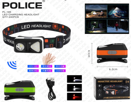 Налобный фонарь PL-185, холодный, теплый, красный свет, ЗУ Type-C, сенсор