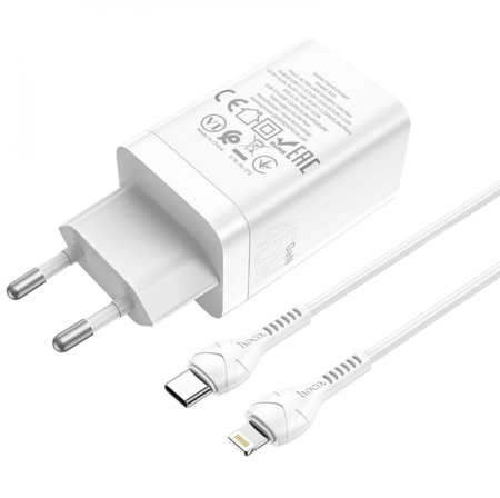 СЗУ Сетевое Зарядное Устройство Hoco N23, быстрая зарядка 45W, Type-C - Lightning СЗУ Сетевое Зарядное Устройство Hoco N23, быстрая зарядка 45W, Type-C - Lightning