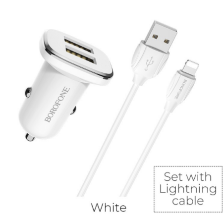Автомобильное зарядное устройство BOROFONE BZ12 Lightning cable