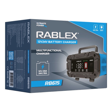 Зарядное устройство Rablex RB615, 12–24V DC, USB