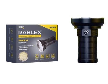 Ручной фонарь Rablex RB916, 55LED, 4х18650 аккум, Type-C, 7500LM