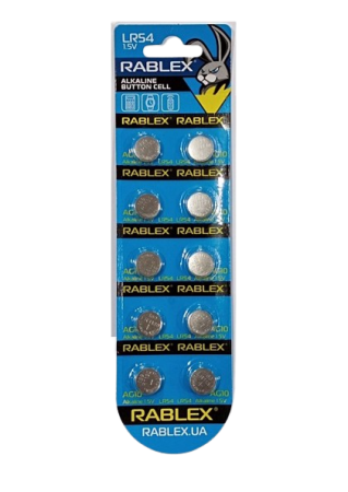 Батарейки-Таблетки Rablex LR54/AG10/1.5V блистер 10шт.