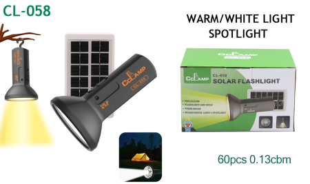 Фонарь для кемпинга CL-058, solar, лампочка, солнечная панель