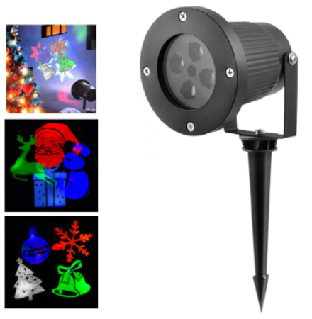 Светодиодный лазерный проектор 326-2, 12 изображений, дом+улица, 2 кронштейна