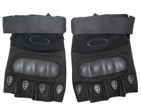 Тактические перчатки без пальцев чёрные 104 . Размер XL