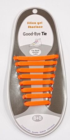 #20 Силиконовые шнурки набор 8+8шт №20 ОРАНЖЕВЫЕ