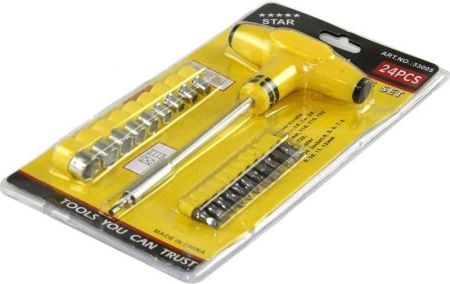 Набор инструментов отвёртка + биты + головки / Prokit 33005 / 1080