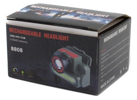 Налобный фонарь PL-118, Акк., T5+Cob, ЗУ MicroUSB, 8808