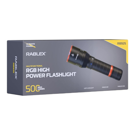 Ручной фонарь Rablex RB925, 1*WRGB LED, Белый+Красный+Синий+Зелёный, ЗУ Type-C,