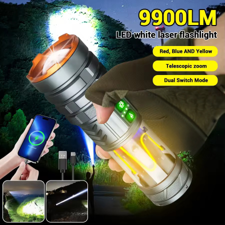 Ручной фонарь YEMAO YM-G580, 2500LM, 30W LED, 1*26650 аккум, TYPE-C 