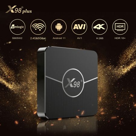 Смарт ТВ-приставка X98 Plus 4/32 ГБ, S905W2, Android 11 Смарт ТВ-приставка X98 Plus 4/32 ГБ, S905W2, Android 11