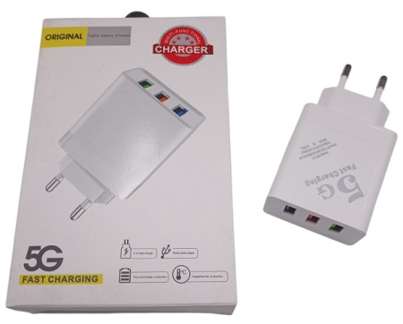 СЗУ Сетевое зарядное устройство PD AR101 5G, 3*USB,