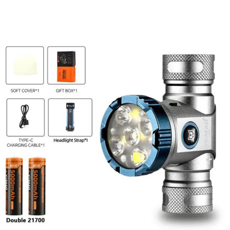 Налобный фонарь YEMAO YM-T755X, 3000LM, (White+Red), Сенсор, ЗУ Type-C