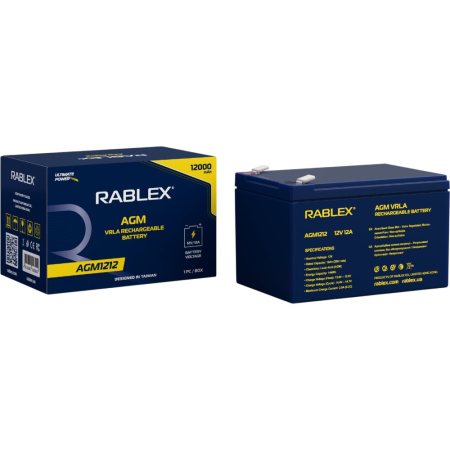 Аккумуляторная батарея Rablex AGM 12V 12.0Ah (AGM1212), свинцово-кислотная VRLA